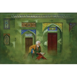 S. A. Noory, Wazir Khan Mosque II, Lahore , 11 x 16 Inch, Watercolor on Paper, AC-SAN-011